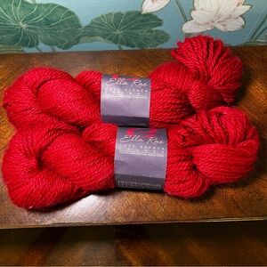 Lot of 2 Ella Rae Cozy Alpaca Chunky #527 Red: Alpaca & Acrylic Yarn